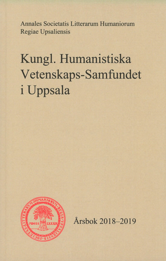 Kungl. Humanistiska Vetenskaps-Samfundet i Uppsala Årsbok 2018-2019