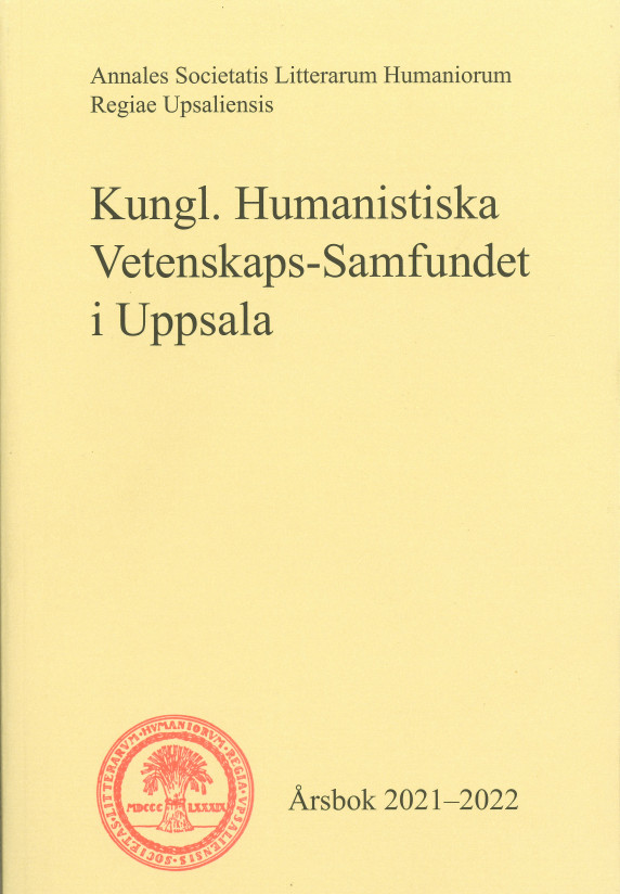 Kungl. Humanistiska Vetenskaps-Samfundet i Uppsala Årsbok 2021-2022
