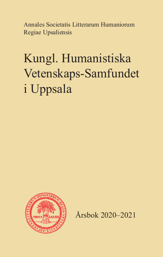 Kungl. Humanistiska Vetenskaps-Samfundet i Uppsala Årsbok 2020-2021